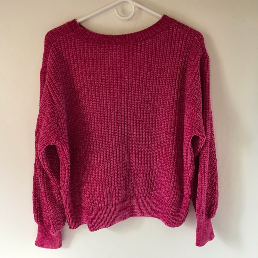 Pink woven sweater